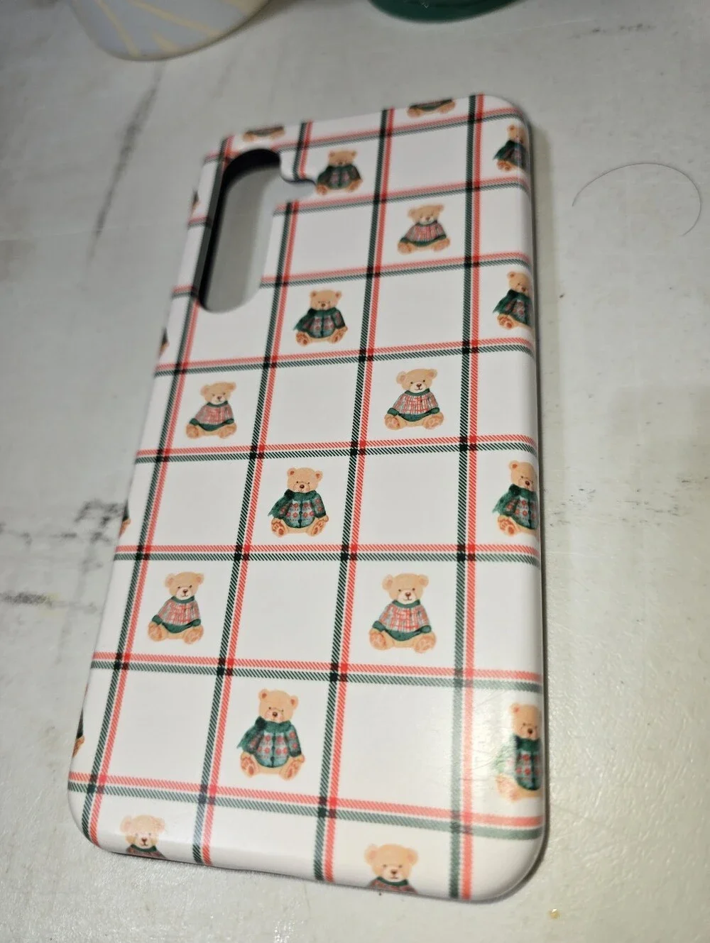 Casely Teddy Plaid  Phone Case - White, Samsung Galaxy S24+ Phone , Very Clean